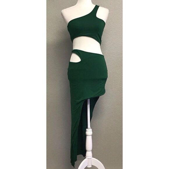 Indah Dresses & Skirts - Indah Womens Skirt Crop Halter Top Set Green Size 3 (Large) Sexy Festival